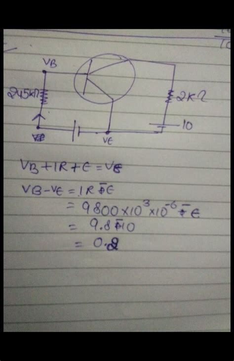 Solve This Q In A Common Emitter Transistor Circuit The Base Current