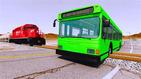 Train Vs Bus Havoc Train Vs Gaint Pothole Beamng Drive Showdown