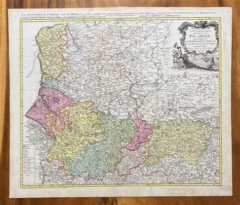 Europe Map France Picardy Hauts De France Johann Baptist Homann