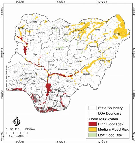 Flood Risk Map Of Nigeria Showing Vulnerable States And Lgas Download Scientific Diagram