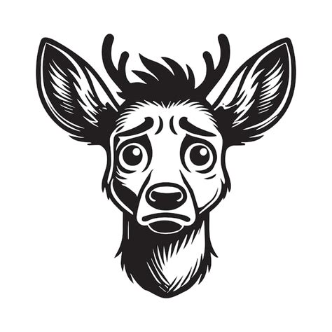 Logo du visage du cerf La tête du cerf Clipart Illustration vectorielle