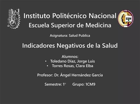 Indicadores Negativos De La Salud Ppt