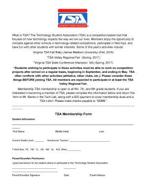 Fillable Online Tsa Membership Form Fax Email Print Pdffiller