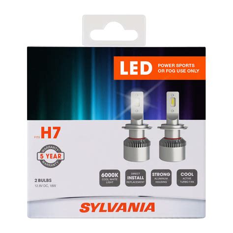 SYLVANIA H7 LED Fog & Powersports Bulb, 2 Pack