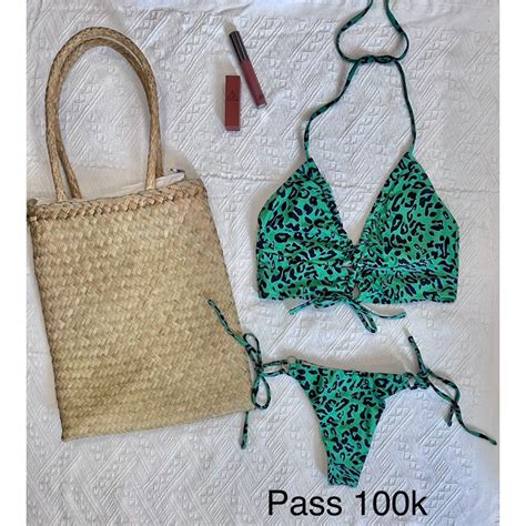 Thanh lý bikini da beo xanh lá Shopee Việt Nam