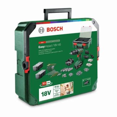 Taladro percutor 18 V 2 baterías y maletín 241 accesorios Bosch Brico