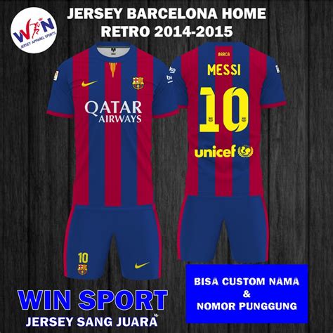 Jual Setelan Sepak Bola Jersey Barca BARCELONA HOME 2014 2015 Liga