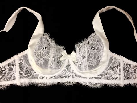 White Sheer Bra Lace Bra Silk Lingerie Handmade Lingerie