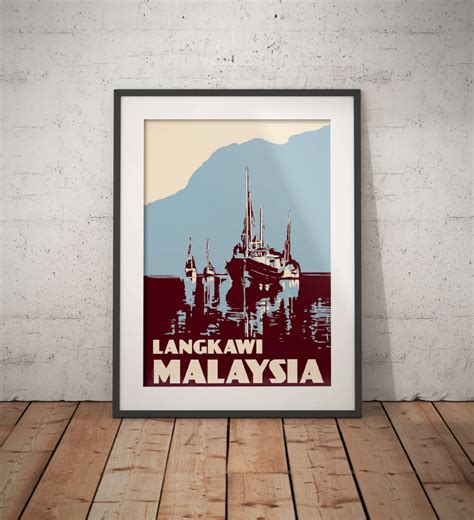 Vintage Souvenirs Malaysia Posters Maps Magnets Vintage Poster