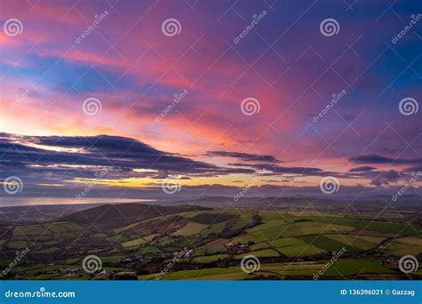 Irish Countryside During Blue Hour Stock Image Image Of Trail