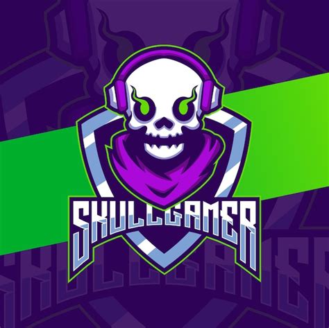 Premium Vector Skull Gamer Mascot Esport Logo Design Character