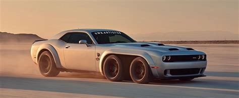 Twin Engined Six Wheeled Challenger Hellcat Rendering Is Motorsport