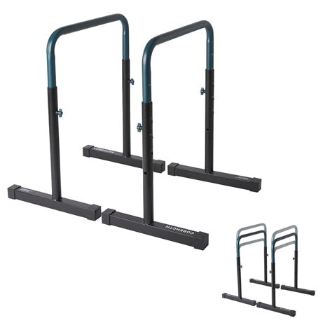 Gym Adjustable Dip Bar Training Station 100 Black Blue