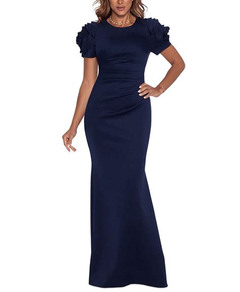 Xscape Ruched Fit And Flare Gown Macys