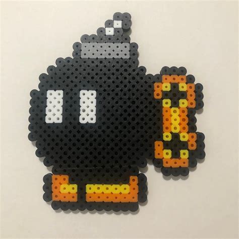 Super Mario Bob Omb Perler Bead Sprite Etsy