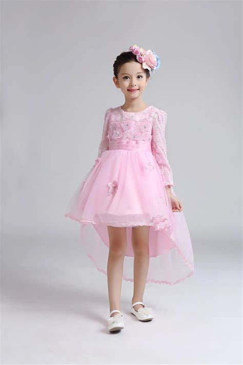 Long Sleeve Flower Girl Dresses Vintage Tulle Girl Birthday Party