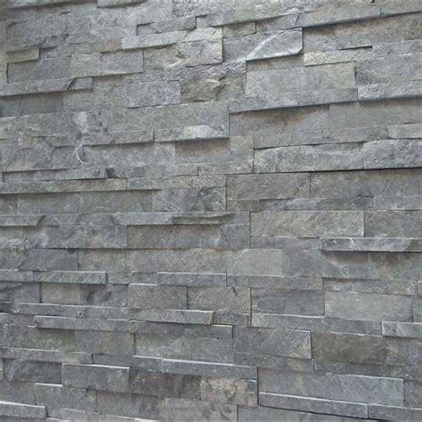 Rectangle Silver Shine Slate Stone Wall Claddings Size X Inch