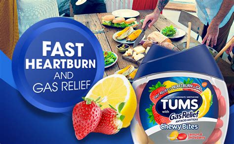 Tums Chewy Bites Chewable Antacid Tablets With Gas Relief