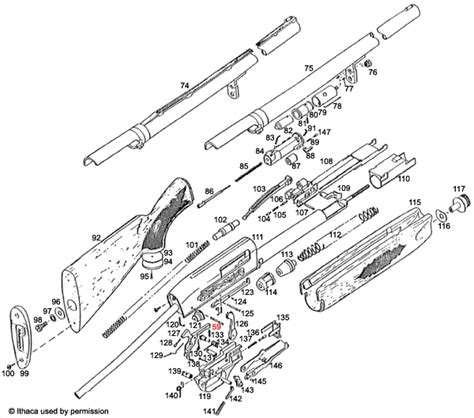 Ithaca® Model 51 Explosionszeichnung Brownells Deutschland