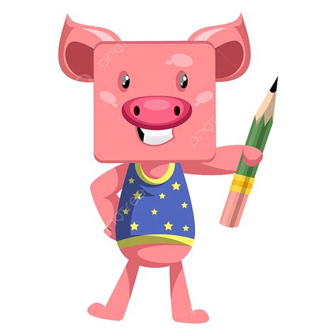 Pig Pen Clipart Vector Pig With Pen Illustration Vector On White