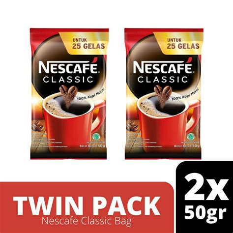 Jual Termurah Nescafe Classic Kopi Instan Sachet Bag 45gr 50gr Twins 2x50gr Twins 2x50gr