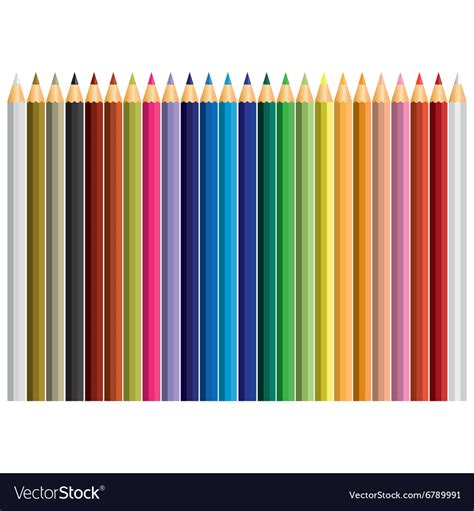 24 Color Pencil Royalty Free Vector Image Vectorstock