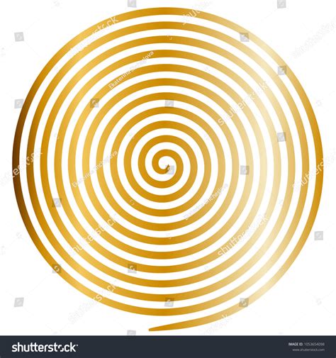 Gold Round Abstract Vortex Hypnotic Spiral Stock Vector Royalty Free