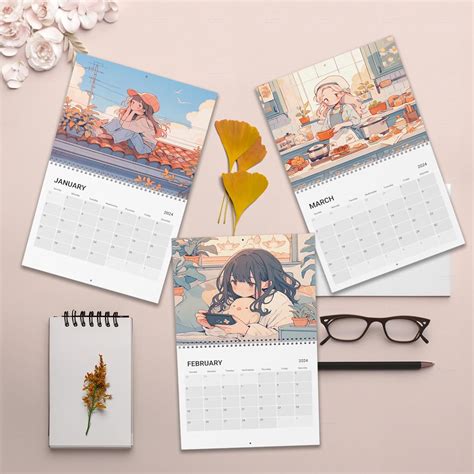 Kawaii Anime Girl Living Alone Calendar 2024 Kawaii Calendar 2024