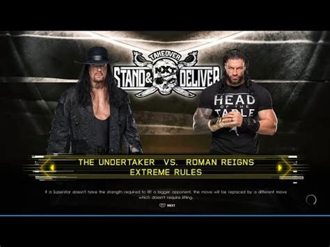 Wwe K The Undertaker Vs Roman Reigns Meet Extreme Rules Match