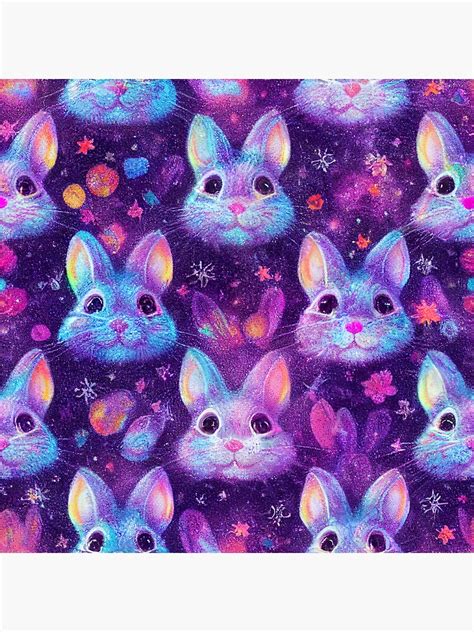 Cute Purple Blue Rainbow Rabbits Sticker For Sale By Rain Check Redbubble