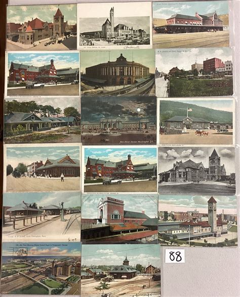 Transportation Railroad Stations Depots Trains 100 Postcards