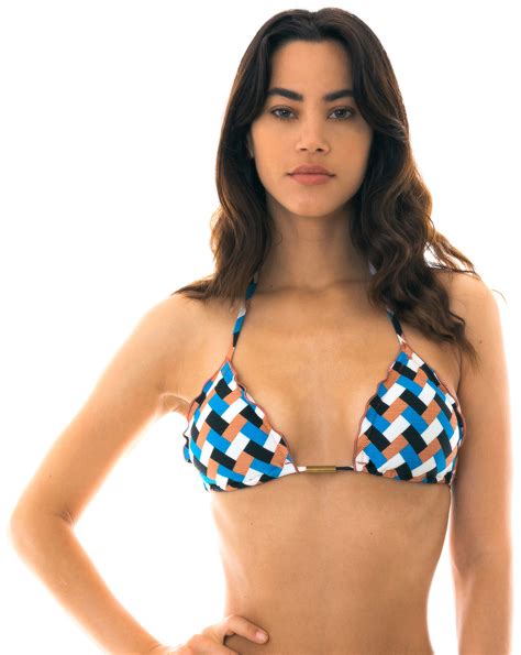 Bikini Tops Geometric Print Triangle Bikini Top Top Geometric Frufru