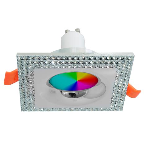 Spot Encastr Carr Trou Mm Paillettes Lampe Led Rgb Gu Lumi Re