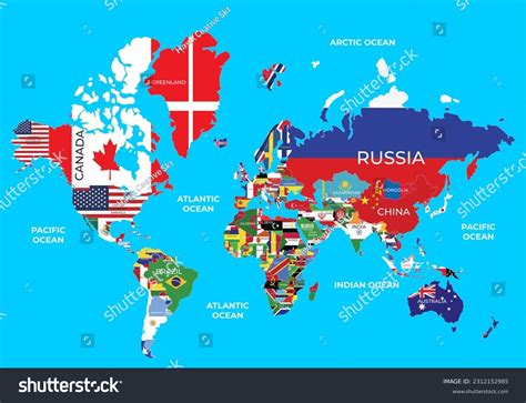 Flag map of the world 2023 World Flag map - Royalty Free Stock Photo ...