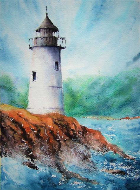 Watercolor Lighthouse Art