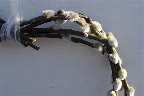 Felt Witch Heart Shaped Pussy Willow Wreath