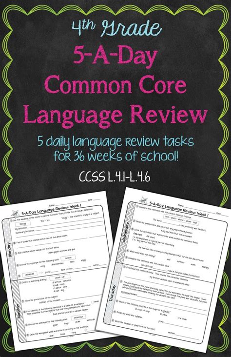 Th Grade Daily Language Spiral Review Morning Work Editable Common