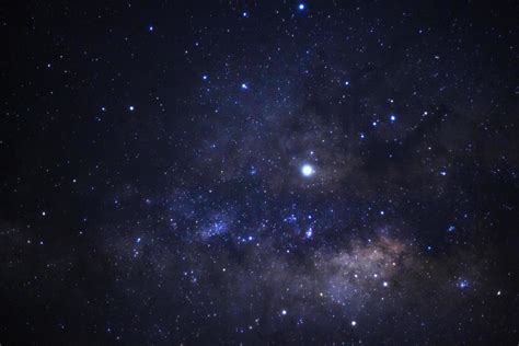 Starlight In Night Sky And Milky Way Galaxy Long Exposure Photograph