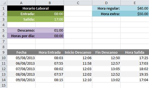 Calculo De Horas Extras En Excel NBKomputer