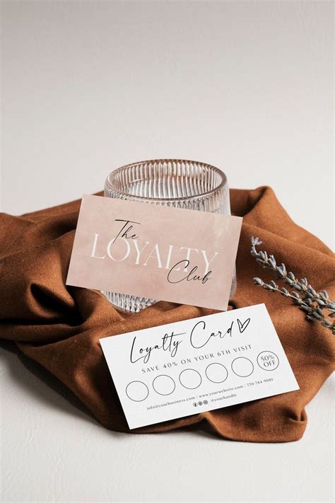 Blush Loyalty Card Template Loyalty Card Printable Editable Template