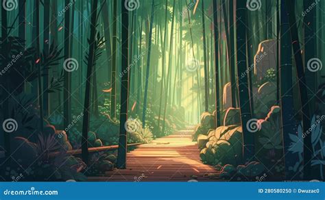 Lofi Forest Landscape Wallpaper Background Design, Anime Manga Style ...