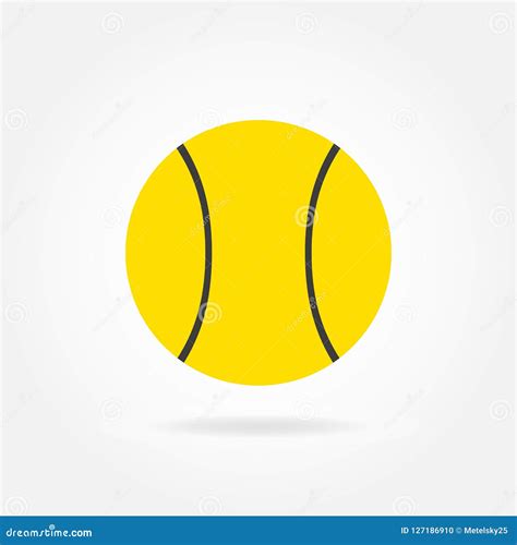 Tennis Ball Icon In Flat Style Isolated On White Background Vector