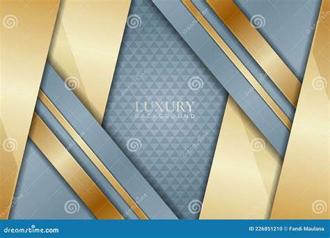 Abstract Modern Luxury Soft Blue And Gold Elegant Diagonal Overlapped