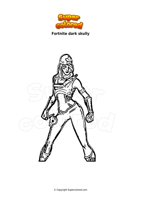 Coloring page Fortnite dark skully - Supercolored.com