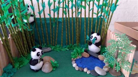 Maqueta Hábitat Del Oso Panda Manualidades Manualidades Escolares