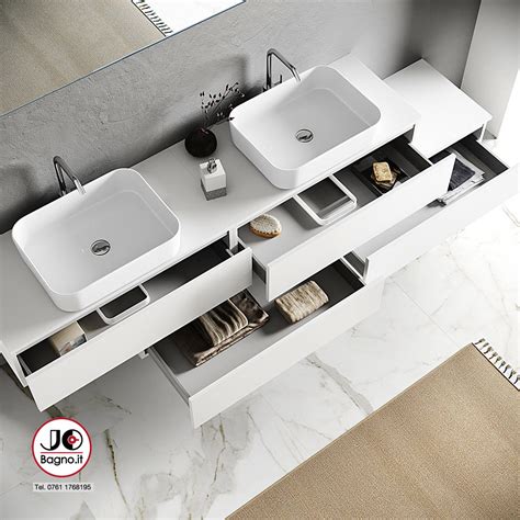 Mobile Bagno Sospeso Con Doppio Lavabo E Specchio Miglior Prezzo