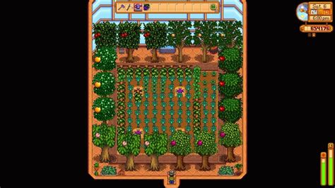 Greenhouse Layout With Iridium Sprinklers And 2 Of Each Fruit Tree