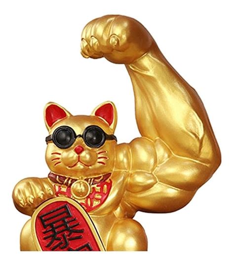 Estatueta De Gato Da Sorte Chinês Braço Musculoso Gato Parcelamento