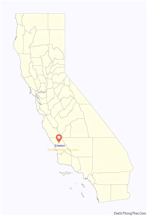 Map of Creston CDP, California - Thong Thai Real