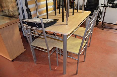 Rechthoekige Tafel Met Stoelen Keukentafel Chroom Onderstel Met